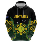 Personalised Australia Tennis Hoodie Go Aussie Aboriginal Art - Aussie Hoodie