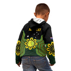 Personalised Australia Tennis Kid Hoodie Go Aussie Aboriginal Art - Aussie Hoodie