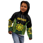 Personalised Australia Tennis Kid Hoodie Go Aussie Aboriginal Art - Aussie Hoodie