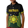 Personalised Australia Tennis Kid Polo Shirt Go Aussie Aboriginal Art - Aussie Hoodie