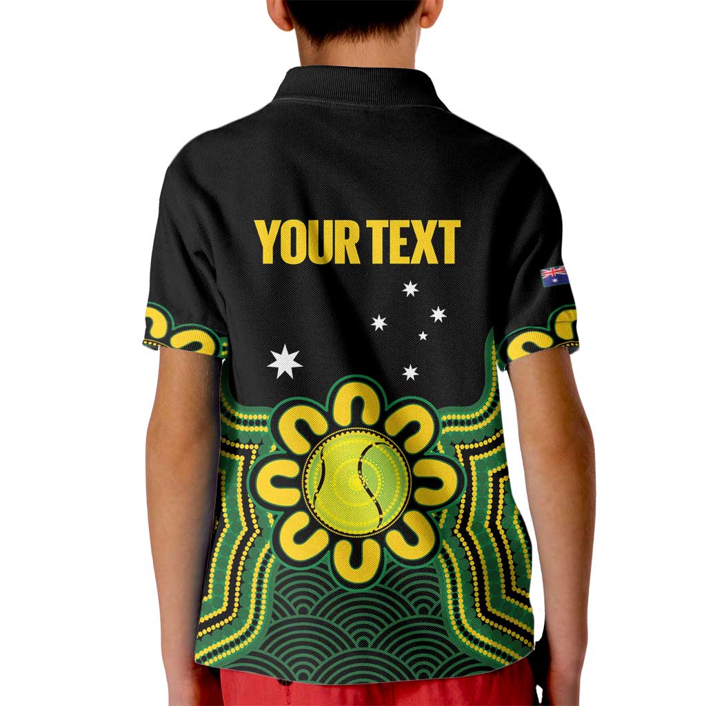 Personalised Australia Tennis Kid Polo Shirt Go Aussie Aboriginal Art - Aussie Hoodie