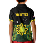 Personalised Australia Tennis Kid Polo Shirt Go Aussie Aboriginal Art - Aussie Hoodie
