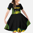 Personalised Australia Tennis Kid Short Sleeve Dress Go Aussie Aboriginal Art - Aussie Hoodie