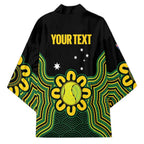 Personalised Australia Tennis Kimono Go Aussie Aboriginal Art - Aussie Hoodie