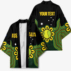 Personalised Australia Tennis Kimono Go Aussie Aboriginal Art - Aussie Hoodie
