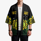 Personalised Australia Tennis Kimono Go Aussie Aboriginal Art - Aussie Hoodie