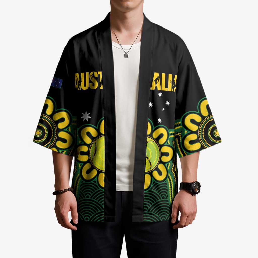 Personalised Australia Tennis Kimono Go Aussie Aboriginal Art - Aussie Hoodie