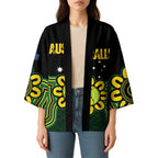 Personalised Australia Tennis Kimono Go Aussie Aboriginal Art - Aussie Hoodie