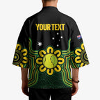 Personalised Australia Tennis Kimono Go Aussie Aboriginal Art - Aussie Hoodie