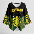 Personalised Australia Tennis Kimono Sleeve Blouse Go Aussie Aboriginal Art - Aussie Hoodie