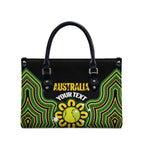 Personalised Australia Tennis Leather Bag Go Aussie Aboriginal Art - Aussie Hoodie