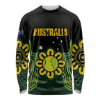 Personalised Australia Tennis Long Sleeve Shirt Go Aussie Aboriginal Art - Aussie Hoodie