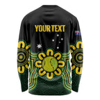 Personalised Australia Tennis Long Sleeve Shirt Go Aussie Aboriginal Art - Aussie Hoodie