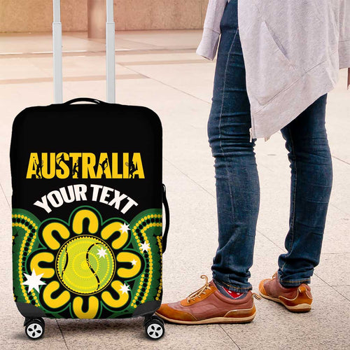 Personalised Australia Tennis Luggage Cover Go Aussie Aboriginal Art - Aussie Hoodie