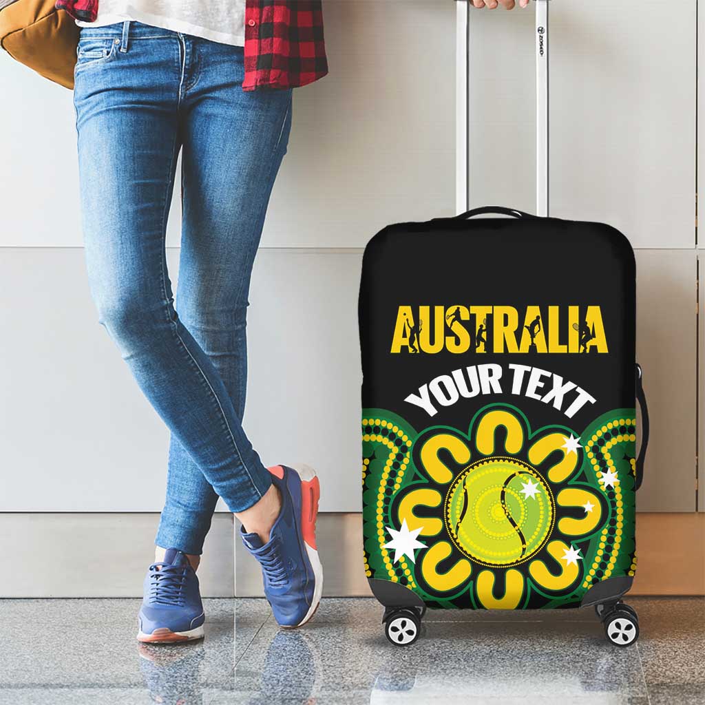 Personalised Australia Tennis Luggage Cover Go Aussie Aboriginal Art - Aussie Hoodie