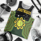 Personalised Australia Tennis Men Tank Top Go Aussie Aboriginal Art - Aussie Hoodie