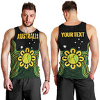 Personalised Australia Tennis Men Tank Top Go Aussie Aboriginal Art - Aussie Hoodie
