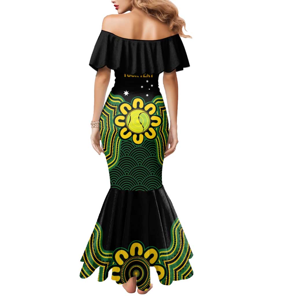 Personalised Australia Tennis Mermaid Dress Go Aussie Aboriginal Art - Aussie Hoodie