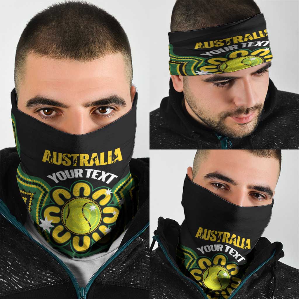 Personalised Australia Tennis Neck Gaiter Go Aussie Aboriginal Art - Aussie Hoodie