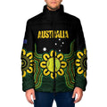 Personalised Australia Tennis Padded Jacket Go Aussie Aboriginal Art - Aussie Hoodie