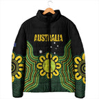 Personalised Australia Tennis Padded Jacket Go Aussie Aboriginal Art - Aussie Hoodie