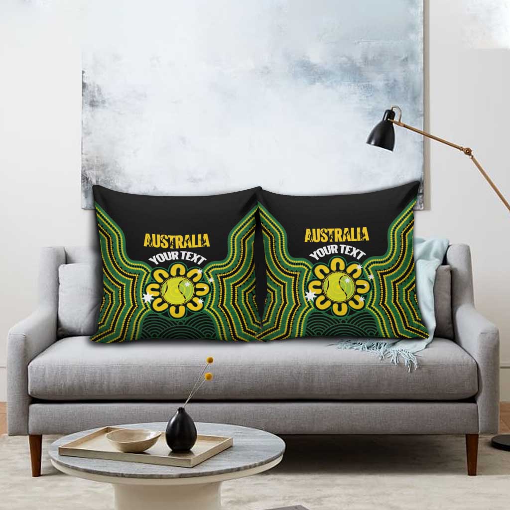 Personalised Australia Tennis Pillow Cover Go Aussie Aboriginal Art - Aussie Hoodie