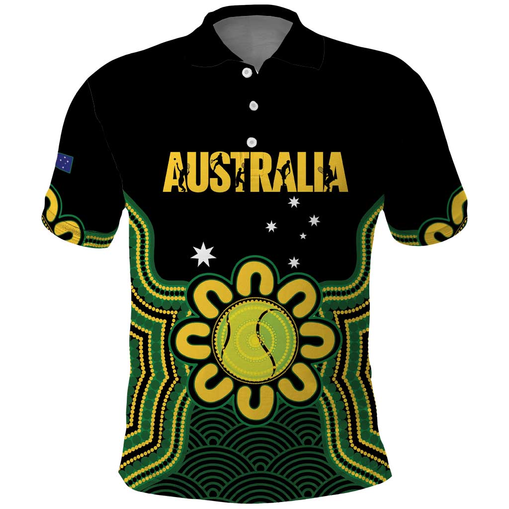 Personalised Australia Tennis Polo Shirt Go Aussie Aboriginal Art - Aussie Hoodie
