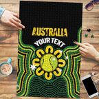 Personalised Australia Tennis Puzzle Go Aussie Aboriginal Art - Aussie Hoodie