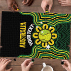 Personalised Australia Tennis Puzzle Go Aussie Aboriginal Art - Aussie Hoodie