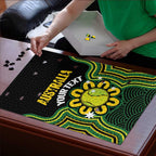 Personalised Australia Tennis Puzzle Go Aussie Aboriginal Art - Aussie Hoodie