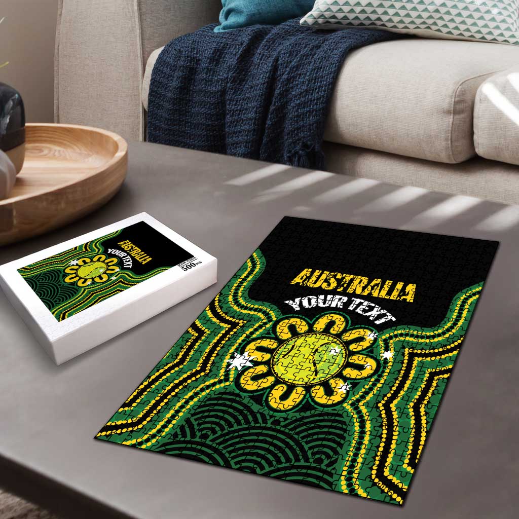 Personalised Australia Tennis Puzzle Go Aussie Aboriginal Art - Aussie Hoodie