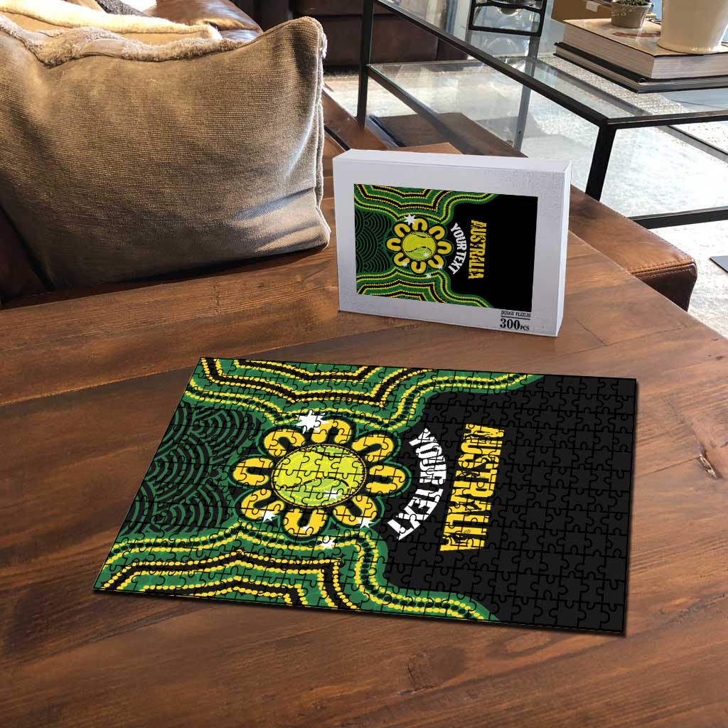 Personalised Australia Tennis Puzzle Go Aussie Aboriginal Art - Aussie Hoodie