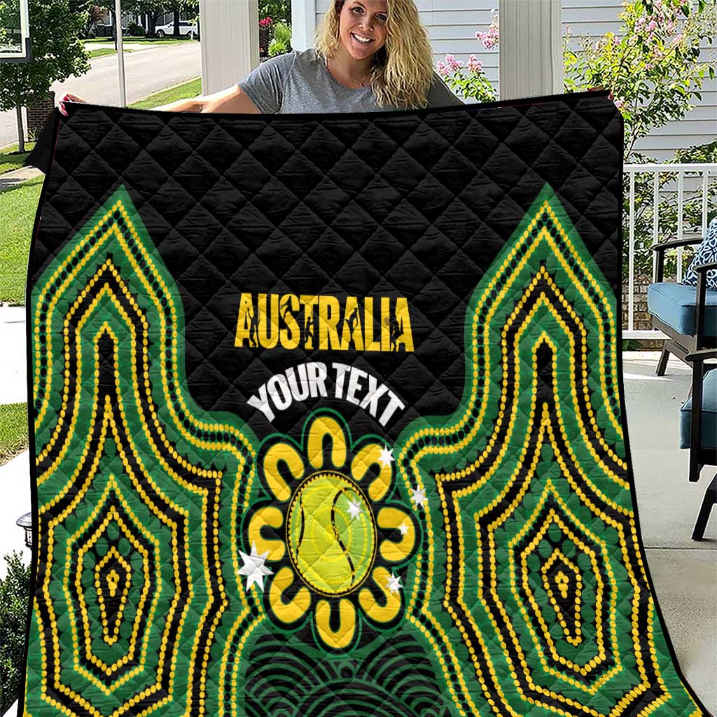 Personalised Australia Tennis Quilt Go Aussie Aboriginal Art - Aussie Hoodie