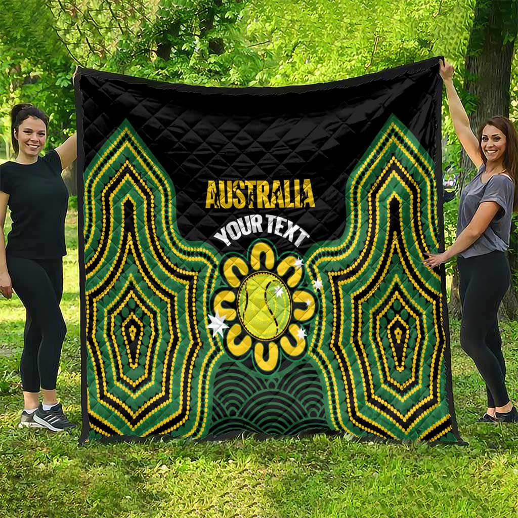 Personalised Australia Tennis Quilt Go Aussie Aboriginal Art - Aussie Hoodie