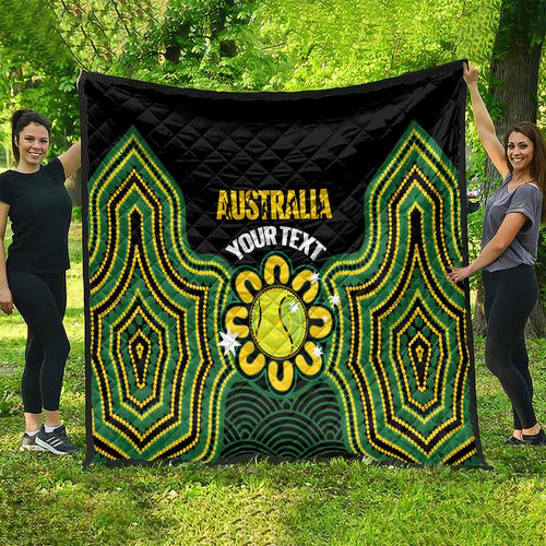 Personalised Australia Tennis Quilt Go Aussie Aboriginal Art - Aussie Hoodie