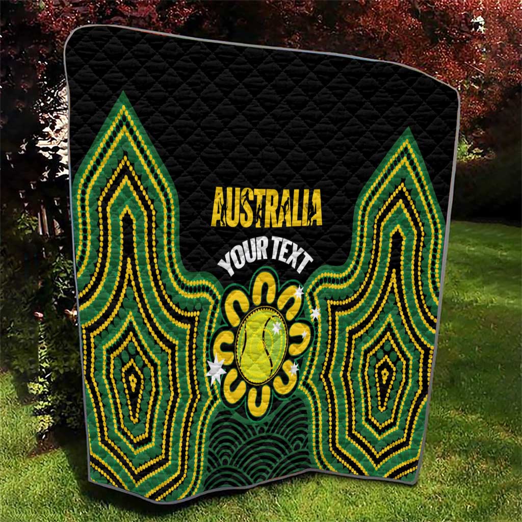 Personalised Australia Tennis Quilt Go Aussie Aboriginal Art - Aussie Hoodie