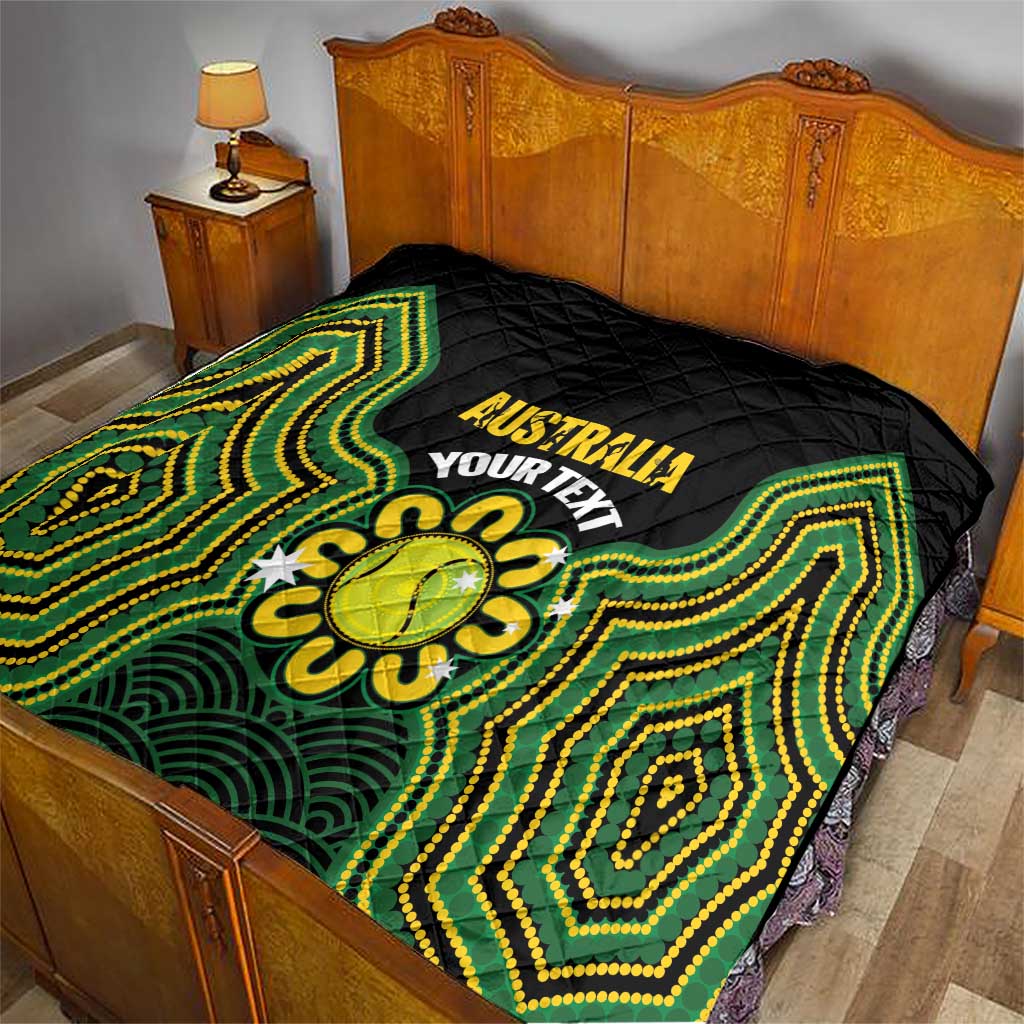 Personalised Australia Tennis Quilt Go Aussie Aboriginal Art - Aussie Hoodie