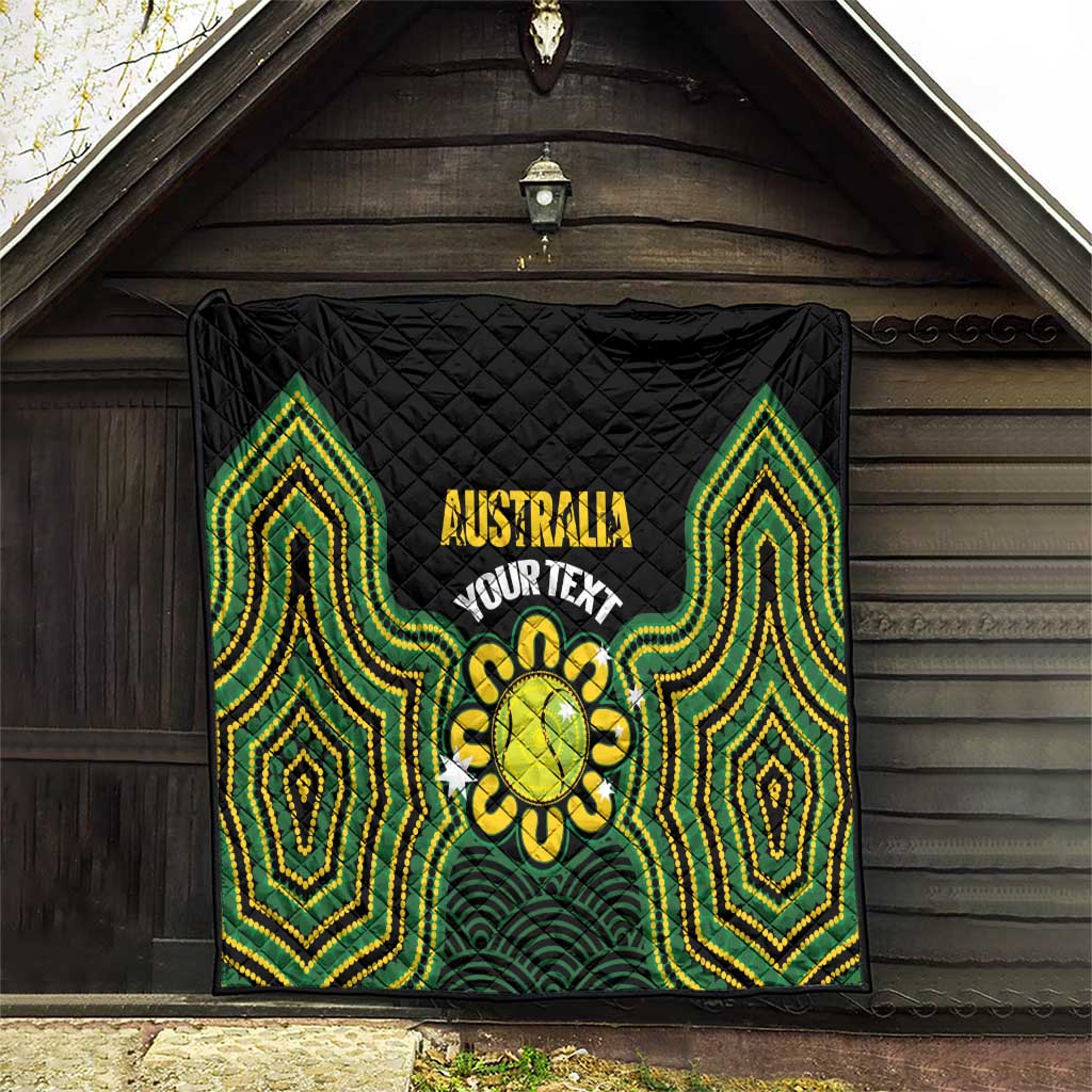 Personalised Australia Tennis Quilt Go Aussie Aboriginal Art - Aussie Hoodie