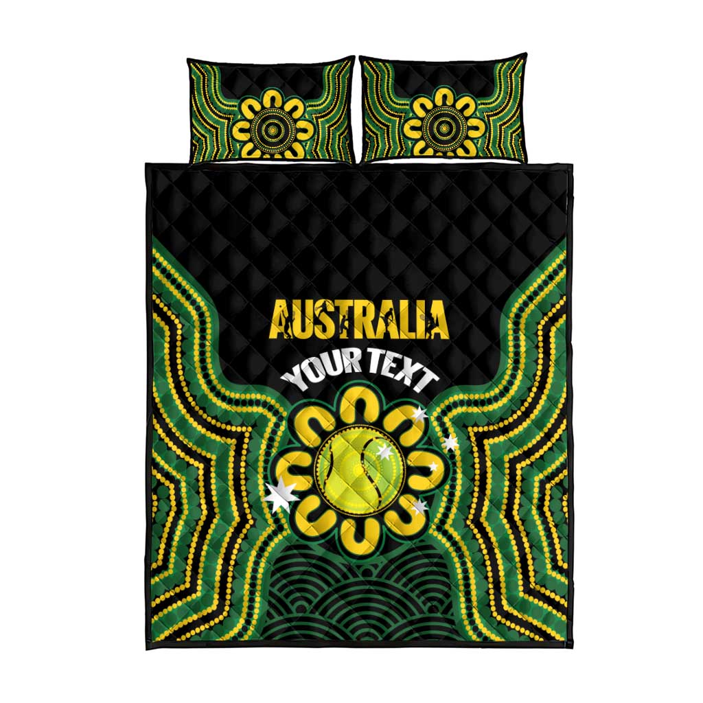Personalised Australia Tennis Quilt Bed Set Go Aussie Aboriginal Art - Aussie Hoodie