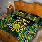 Personalised Australia Tennis Quilt Bed Set Go Aussie Aboriginal Art - Aussie Hoodie
