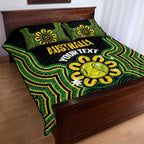 Personalised Australia Tennis Quilt Bed Set Go Aussie Aboriginal Art - Aussie Hoodie