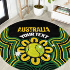 Personalised Australia Tennis Round Carpet Go Aussie Aboriginal Art - Aussie Hoodie