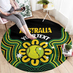 Personalised Australia Tennis Round Carpet Go Aussie Aboriginal Art - Aussie Hoodie