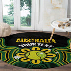 Personalised Australia Tennis Round Carpet Go Aussie Aboriginal Art - Aussie Hoodie
