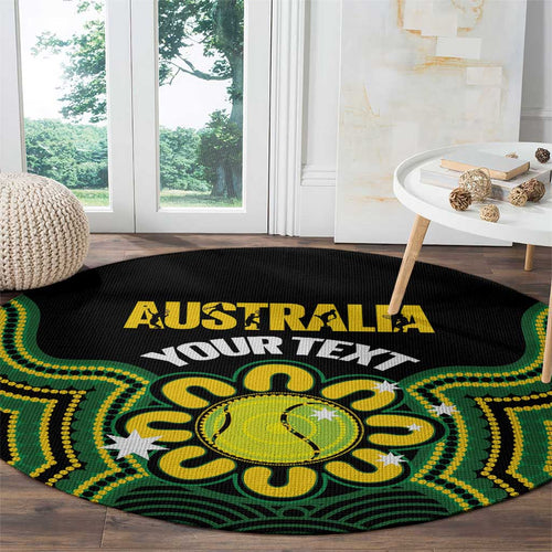 Personalised Australia Tennis Round Carpet Go Aussie Aboriginal Art - Aussie Hoodie