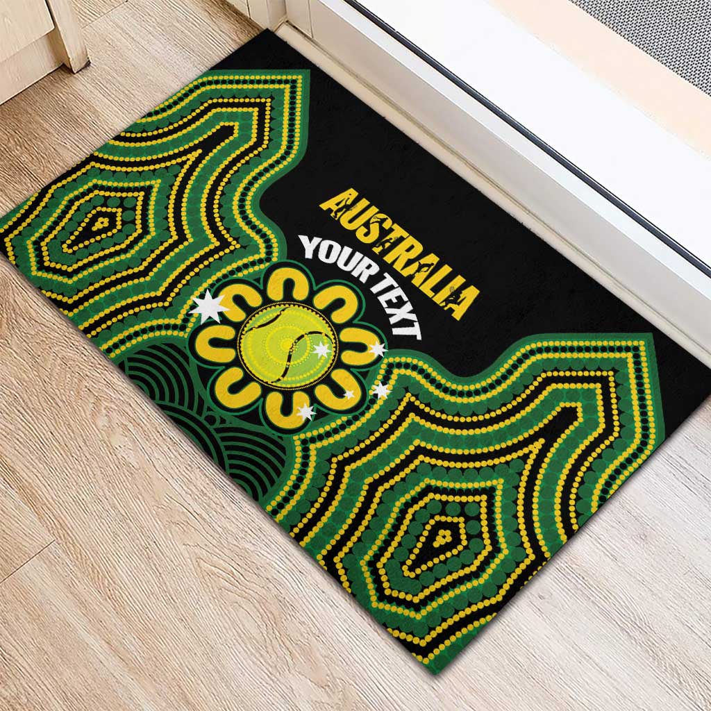 Personalised Australia Tennis Rubber Doormat Go Aussie Aboriginal Art - Aussie Hoodie