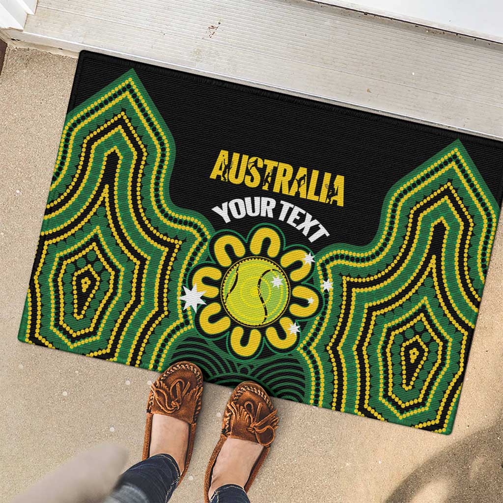 Personalised Australia Tennis Rubber Doormat Go Aussie Aboriginal Art - Aussie Hoodie