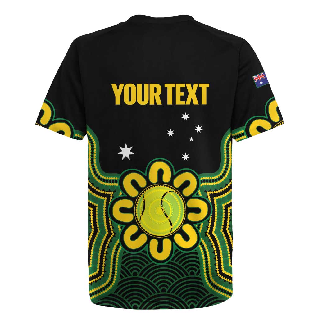 Personalised Australia Tennis Rugby Jersey Go Aussie Aboriginal Art - Aussie Hoodie