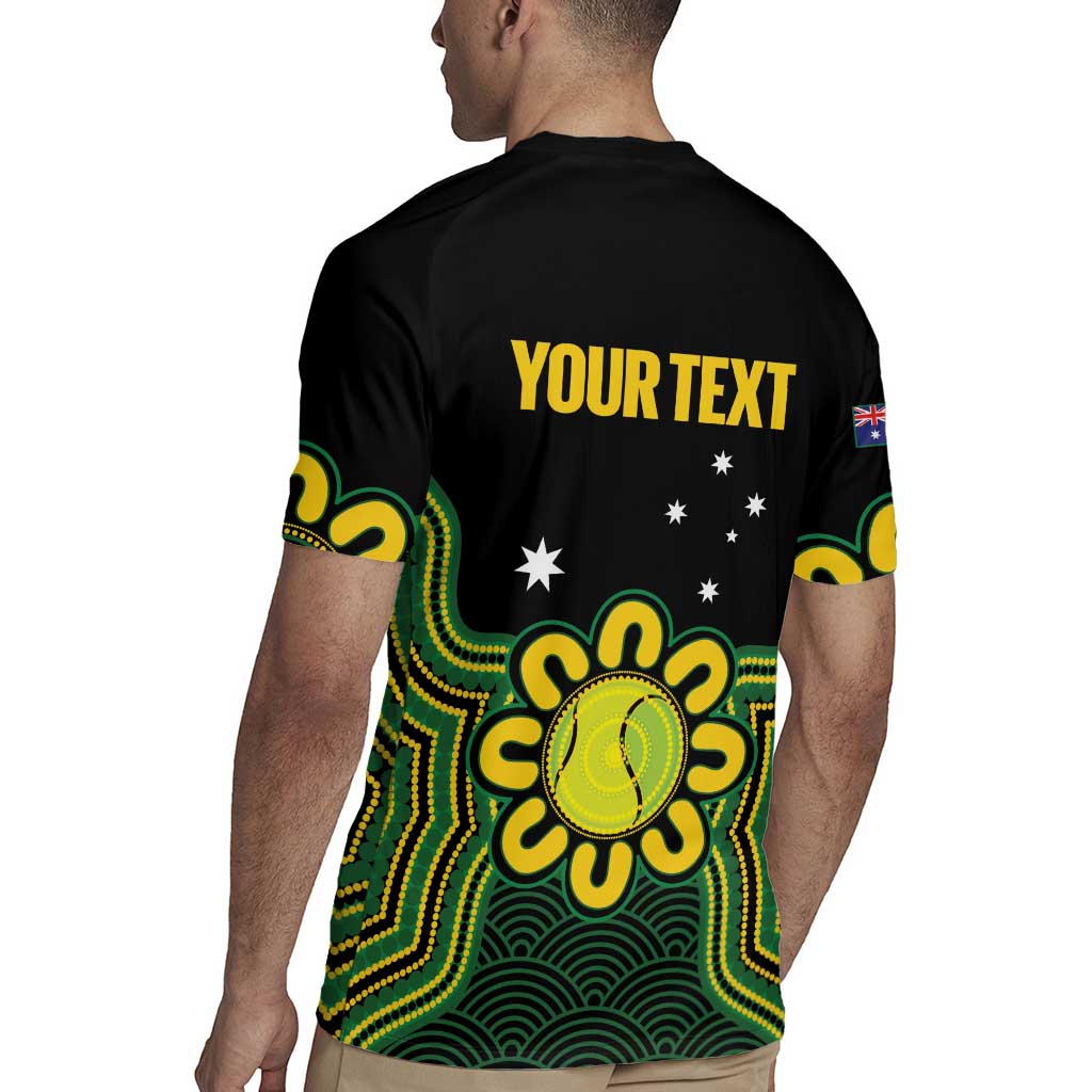 Personalised Australia Tennis Rugby Jersey Go Aussie Aboriginal Art - Aussie Hoodie