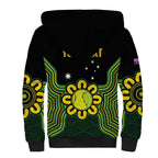 Personalised Australia Tennis Sherpa Hoodie Go Aussie Aboriginal Art - Aussie Hoodie